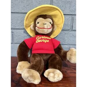 VTG 1990 CURIOUS GEORGE BY GUND BENDABLE PLUSH TOY STUFFED ANIMAL MONKEY